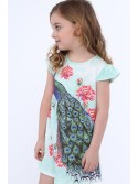 Kleid mit Pfau, Minze NDZ8128 – Online-Shop – Boutique